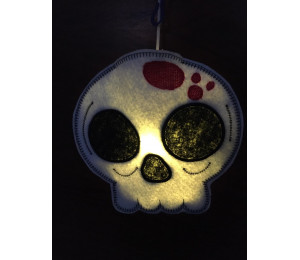 Stickdatei ITH - Halloween Laterne Totenkopf inkl. Süßigkeitenverstecker